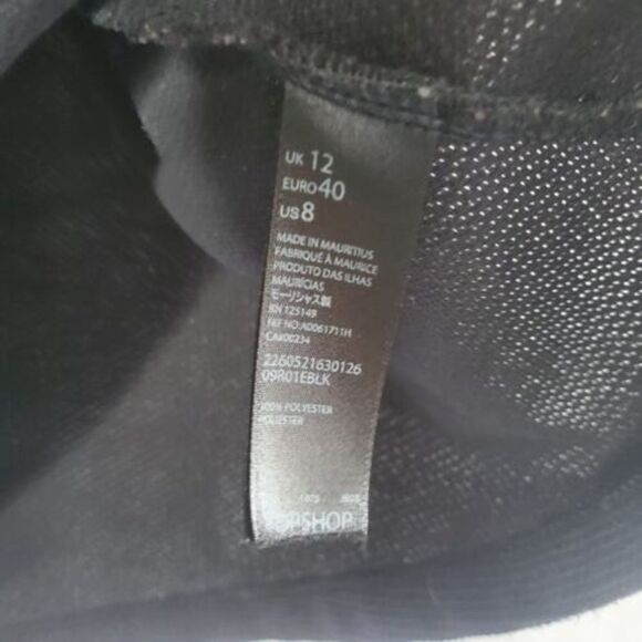 TopShop Black Short Sleeve Thermal Skater Fit & Flare Dress Sz US 8 EUR 40 UK 12 - Picture 9 of 9